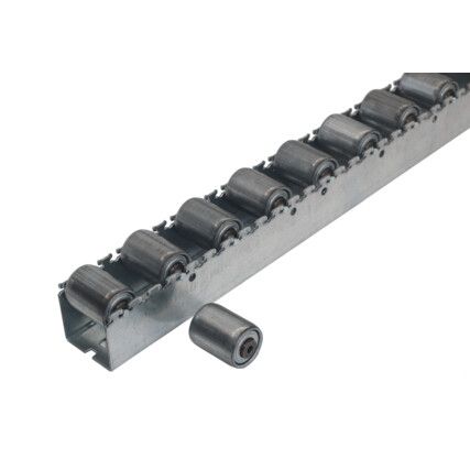 HD CYLINDRICAL STEEL ROLLER TRACK - 2.4M LONG & 72MM PITCH