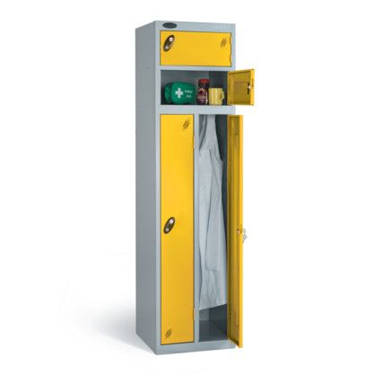 Two Person Locker, 4 Doors, Yellow, 1780 x 460 x 460mm