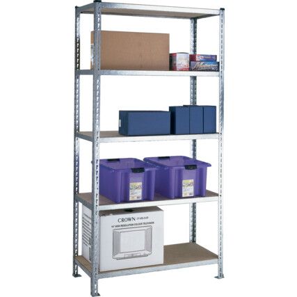 Galvanised Shelving, 3 Shelves, 1981mm x 1500mm x 450mm, Grey