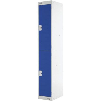 Compartment Locker, 2 Doors, Blue, 1800 x 300 x 300mm