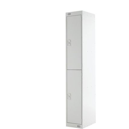 Compartment Locker, 2 Doors, Light Grey, 1800 x 300 x 300mm