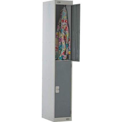 1800x300x300mm 2-DOOR LOCKER GREY/DARK GREY