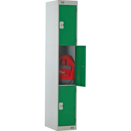 Compartment Locker, 3 Doors, Red, 1800 x 300 x 450mm