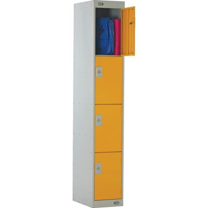 Compartment Locker, 4 Doors, Red, 1800 x 300 x 300mm