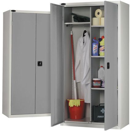 SILVER/SILVER IND CUPBOARD WARDROBE 1820x915x505mm