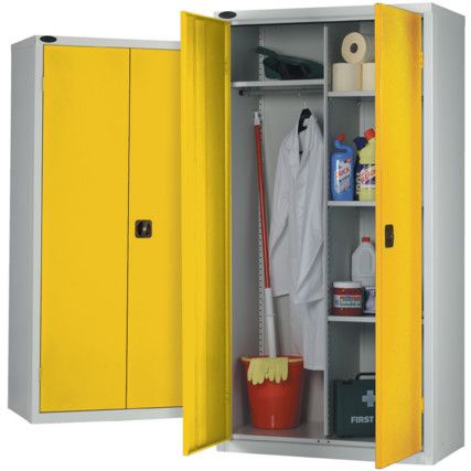 SILVER/YELLOW IND CUPBOARD WARDROBE 1820x915x505mm