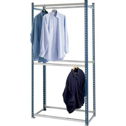 Garment Hanging Rack, 1980mm x 1000mm x 600mm, Blue