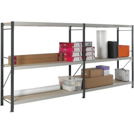 Heavy Duty Shelving, 3 Shelves, 1800mm x 1800mm x 600mm, Grey