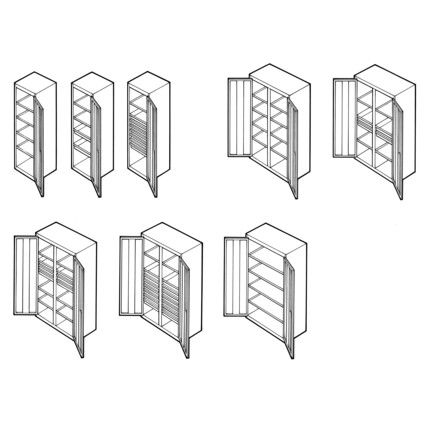 DOUBLE DOOR TOOL CABINET, 8 SHELVES