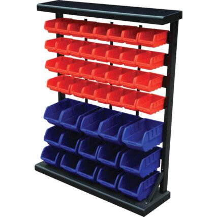 Storage Bin Rack/Storage Bins, Black, 930x285x1150mm, 42 Pack