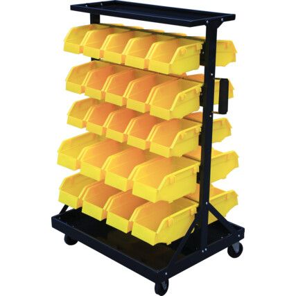 Storage Bin Trolley/Storage Bins, Black, 660x560x1120mm, 47 Pack