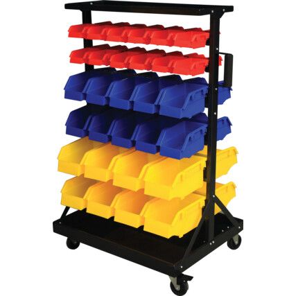 Storage Bin Trolley/Storage Bins, Black, 660x560x1120mm, 61 Pack