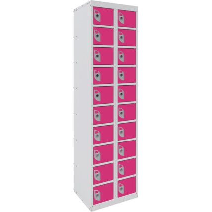 DUAL USB PHONE CHARGING LOCKER 10 TIERS 20 DOORS PITAHAYA PINK