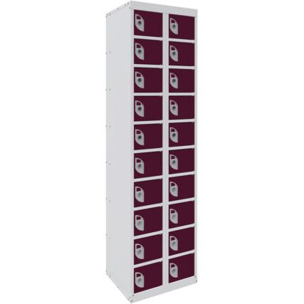 DUAL USB PHONE CHARGING LOCKER 10 TIERS 20 DOORS BERRY BURST