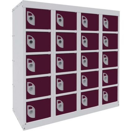 DUAL USB PHONE CHARGING LOCKER 5 TIERS 20 DOORS PITAHAYA PINK