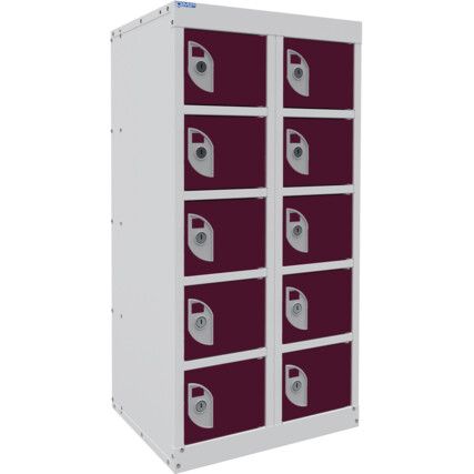 DUAL USB PHONE CHARGING LOCKER 5 TIERS 10 DOORS BERRY BURST