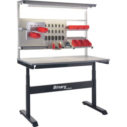 Binary Electric Height Workbench 660-1300x1505x755 Solid Beech Worktop