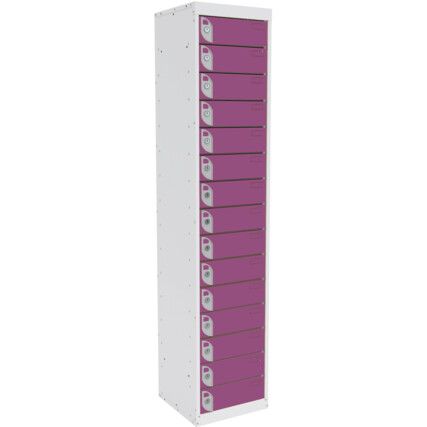 DUAL USB CHARGING LOCKER 15 COMPARTMENT 15 DOOR PITAHAYA PINK