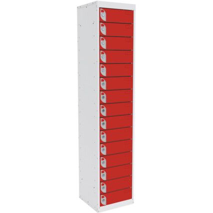 DUAL USB CHARGING LOCKER 15 COMPARTMENT 15 DOOR TAMARILLO RED