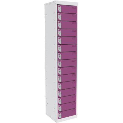 DUAL USB CHARGING LOCKER 15 COMPARTMENT 15 DOOR SUMMER LILAC