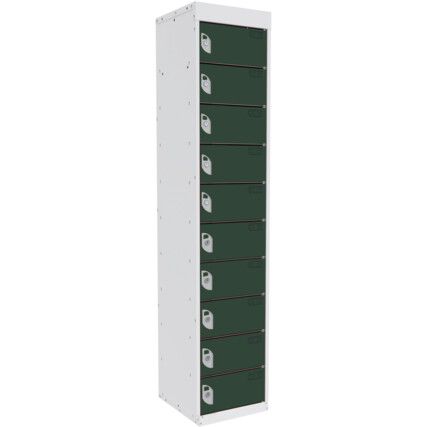 DUAL USB CHARGING LOCKER 10 COMPARTMENT 10 DOOR GUAVA GREEN