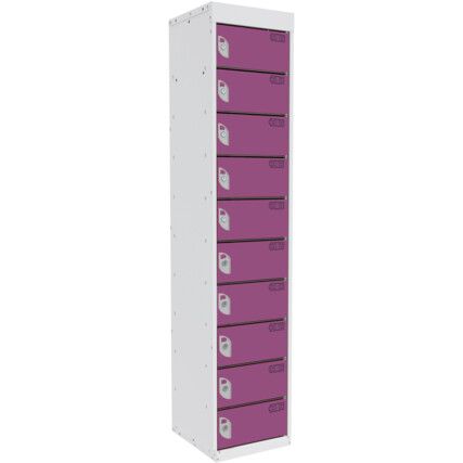 DUAL USB CHARGING LOCKER 10 COMPARTMENT 10 DOOR SUMMER LILAC