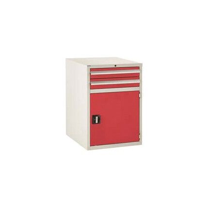 Euroslide 2 Drawer (2x100mm) & Cupboard (1x500mm) Red