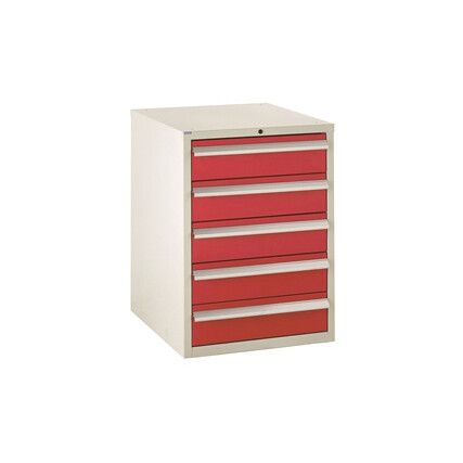 Euroslide 5 Drawer 5x150mm825x600x650 Red