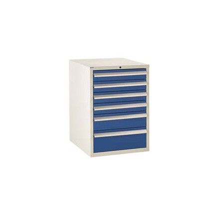 Euroslide Drawer Cabinet, 6 Drawers, Blue, 900 x 650 x 825mm