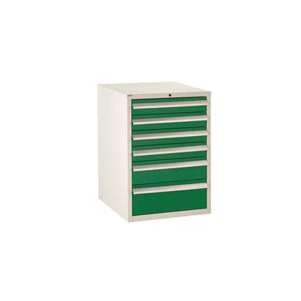 Euroslide Drawer Cabinet, 6 Drawers, Green, 900 x 650 x 825mm