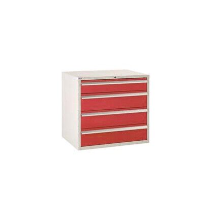 Euroslide 4 Drawer 1x150mm,3x200mm 825x900x650 Red