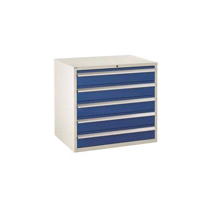 Euroslide Drawer Cabinet, 5 Drawers, Blue, 825 x 900 x 650mm