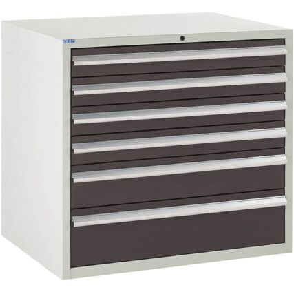 Euroslide 6 Drawer 4x100mm, 1x150mm, 1x200mm 825x900x650 Dark Grey