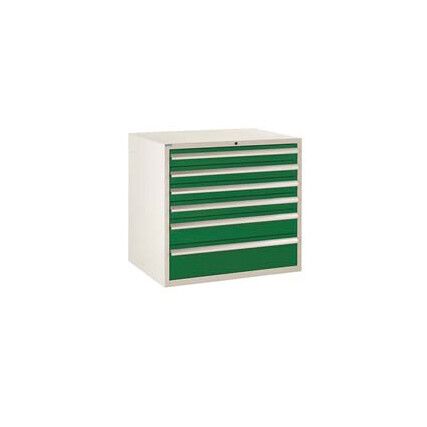 Euroslide 6 Drawer 4x100mm, 1x150mm, 1x200mm 825x900x650 Green