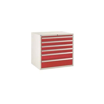 Euroslide 6 Drawer 4x100mm,1x150mm, 1x200mm 825x900x650 Red