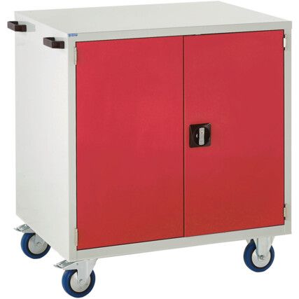 Mobile Euroslide Cupboard 1x750mm980x900x650 Red