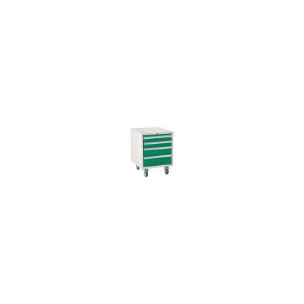 Euroslide Drawer Cabinet, 4 Drawers, Green, 780 x 600 x 650mm