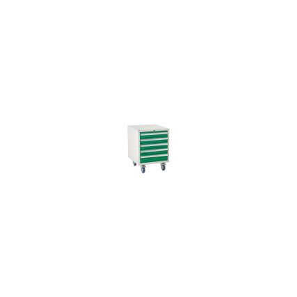 Euroslide Drawer Cabinet, 5 Drawers, Green, 780 x 600 x 650mm