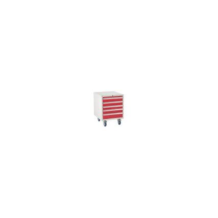 Euroslide Drawer Cabinet, 5 Drawers, Red, 780 x 600 x 650mm