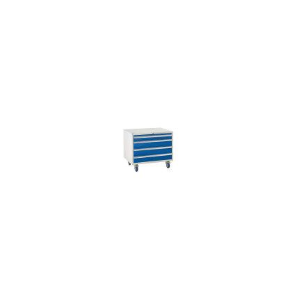 Euroslide Drawer Cabinet, 4 Drawers, Blue, 780 x 900 x 650mm