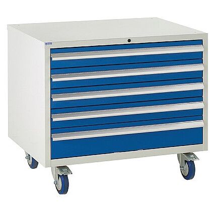 Euroslide Drawer Cabinet, 5 Drawers, Blue, 780 x 900 x 650mm