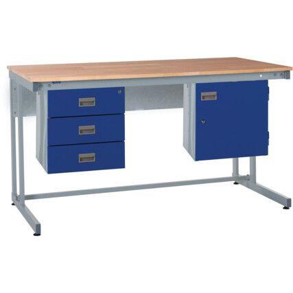 CANTILEVER WORKBENCH KIT B TRIPLE & STORAGE CUPBOARDS