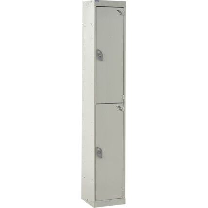 EXPRESS LOCKERS 1800X300X300MM -2 COMPARTMENT LIGHT GREY