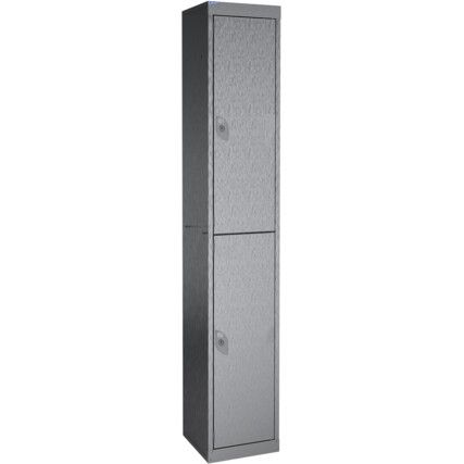 STAINLESS STEEL LOCKER H.1800W.300 D.300MM 2 COMPARTMENT