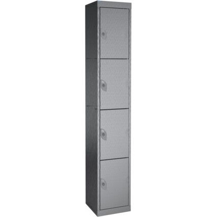 STAINLESS STEEL LOCKER H.1800W.300 D.300MM 4 COMPARTMENT