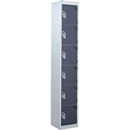 STAINLESS STEEL LOCKER H.1800W.300 D.450MM 6 COMPARTMENT