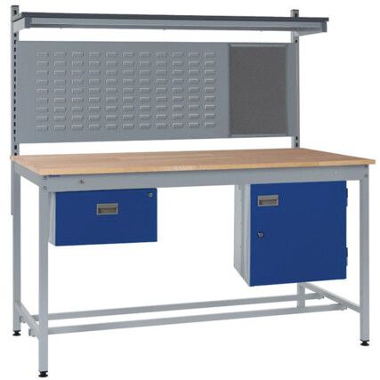 SQUARE TUBE WORKBENCH KIT A SINGLE DRAWER & STORAGE CUPBOARD