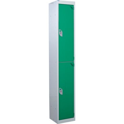 STANDARD LOCKER 1800X300X300mm 2 COMPARTMENT GREEN DOORS