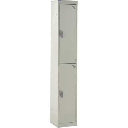 STANDARD LOCKER 1800X300X300mm 2 COMPARTMENT LIGHT GREY DOORS