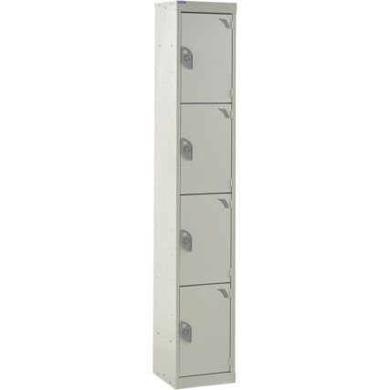 STANDARD LOCKER 1800X300X300mm 4 COMPARTMENT LIGHT GREY DOORS